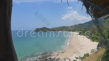 泰国克拉比省小屋的热带海滩景观：<strong>变焦镜头</strong>